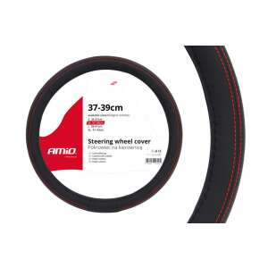 Poťah na volant s červeným šitím SWC-01-M (37-39 cm)