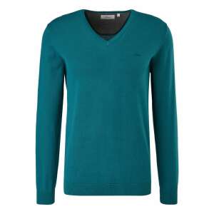 S.Oliver férfi teal színű V-nyakú pulóver - S.Oliver