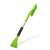 Telescopic snow brush with ice scraper, green