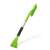 Telescopic snow brush with ice scraper, green