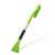 Telescopic snow brush with ice scraper, green