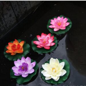 Műtavirózsa set of 5, artificial floating lotus flowers for pond decoration - Homyl