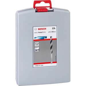 Set de burghie Bosch HSS PointTeQ, 19 bucăți, dimensiuni 1-10 mm - Bosch Burghie