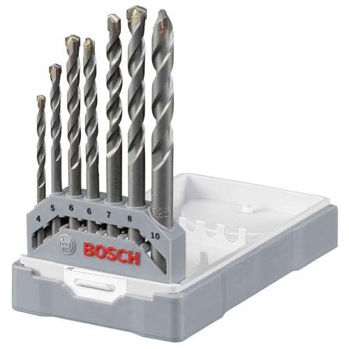 Bosch 2607017082 drill bit set, 7 pieces, for drilling concrete, stone, and masonry