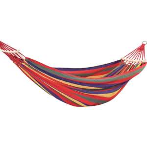 Hamac Multicolor Dublu (2 persoane), 190 x 150 cm, cu bara de 40 cm - ROSU 48337059