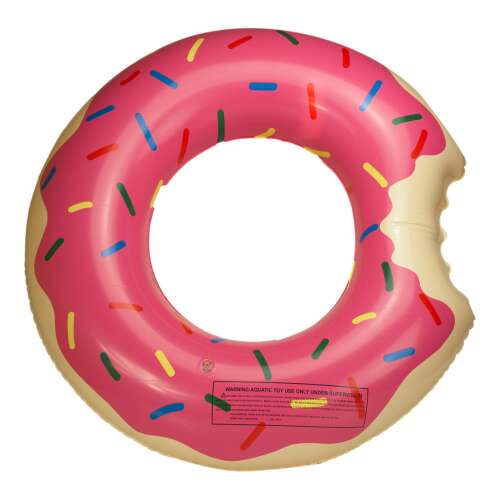 Ružový nafukovací plávající kruh v tvare donut, 50cm, s posypkou