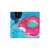 Pink donut shaped inflatable pool float, 50cm, with sprinkles, in a pool