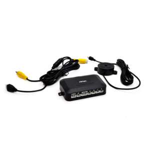 AMiO tolatóradar rendszer monitor kimenettel, 4 érzékelővel, vezérlőegységgel, kábelekkel és tolatókamerával - Tolatóradar