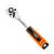 NEO 1/2 inch drive ratchet wrench, 285 mm long, chrome vanadium steel, 72 teeth, 180 degree swivel head, reversible, with grip
