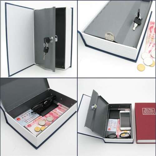 Book Safe, Book-Shaped Security Box with Key Lock