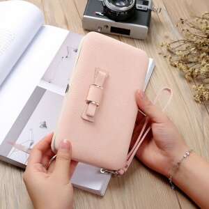 Ružová dámska peňaženka s mašľou - Dámske doplnky