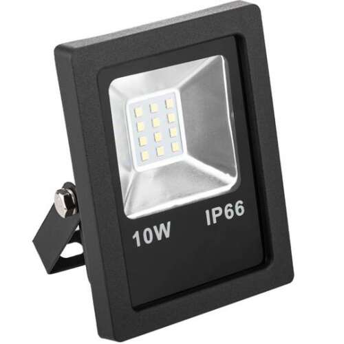 10W LED Reflektor, IP66, Fekete, Kültéri világítás
