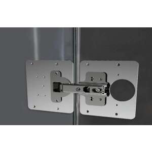 Hinge repair plate installed on cabinet door, showing how it works, DIY repair - Door