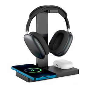 Suport universal de încărcare wireless 3 în 1 cu suport pentru căști, încărcare telefon, căști și căști - Încărcătoare wireless