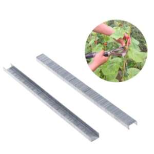 Two metal staples for tying plants, 1 cm wide, for use with a tying machine - Garden twine & twist ty