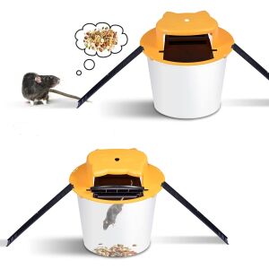 Praktikus Mouse and Rat Trap - Bucket Mountable, showing trap setup and usage - Garden