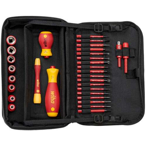 Wiha slimVario® Elektroschraubendreher-Set mit 31 Teilen in einer Funktionstasche
