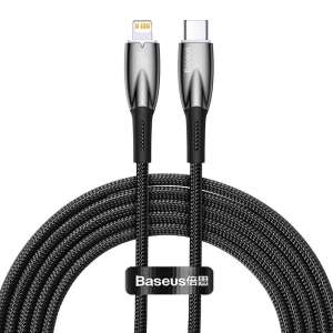 Baseus Glimmer USB-C - cablu Lightning 20W 2m (CADH000101) #black 48347940 Cabluri de date
