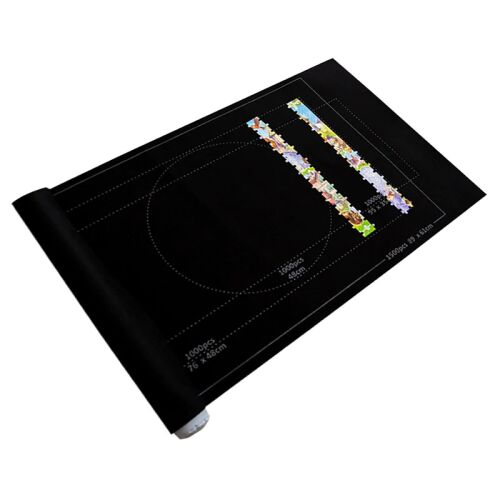 Filc Puzzle Mat 66x116 cm, black felt surface with puzzle size guides