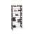 Black metal shoe rack with 10 shelves, fully assembled and filled with shoes