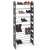 Black metal and plastic shoe rack with shoes on it, holds up to 30 pairs of shoes
