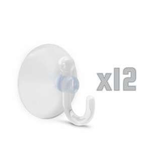 Clear suction hook with a hook, 12 pack - Decoration