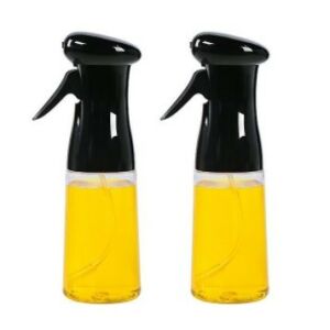 Black plastic oil sprayer bottle for cooking, 210ml capacity - Oil & Vinegar Dispenser