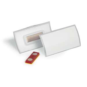 Névkitűző tartó mágneses záródással, 75x40 mm, 10 db-os csomag - Okmány- & Kártyatartó