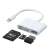 Joyroom S-H142 4-in-1 card reader adapter for iPhone and iPad, white, with SD card, micro SD card and USB flash drive