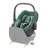 Maxi-Cosi Pebble 360 i-Size car seat in green, installed on FamilyFix 360 base