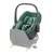Maxi-Cosi Pebble 360 i-Size car seat in green, installed on FamilyFix 360 base