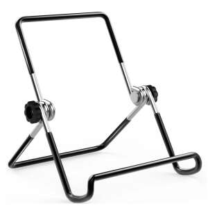 Univerzális Tablet és Okostelefon tartó, összehajtható, fém szerkezet, fekete