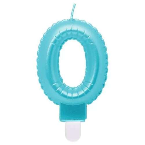 Lumânare de ziua de naștere numărul 0 albastru deschis