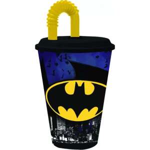 Batman Szívószálas pohár, műanyag 430 ml BPA Mentes 48404766 Itatópoharak, poharak