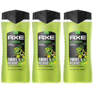 Axe Anti Hangover gel za tuširanje 3 pakiranja, svježi miris limete i grejpa, 3 u 1 za tijelo, kosu i lice - Axe