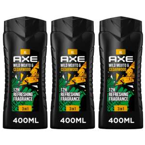 Axe Wild Mojito & Cedarwood żel pod prysznic, 3 w 1, dla mężczyzn, 400ml, 3-pak - Łazienka