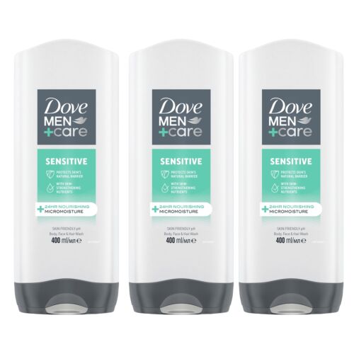 Dove Men+Care Sensitive sprchový gél 3x400ml