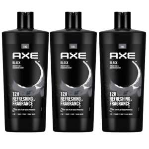Axe Black Duschgel, 3 in 1, gefrorener Birne und Zedernholz Duft, 700ml, 3er Pack - Badezimmer