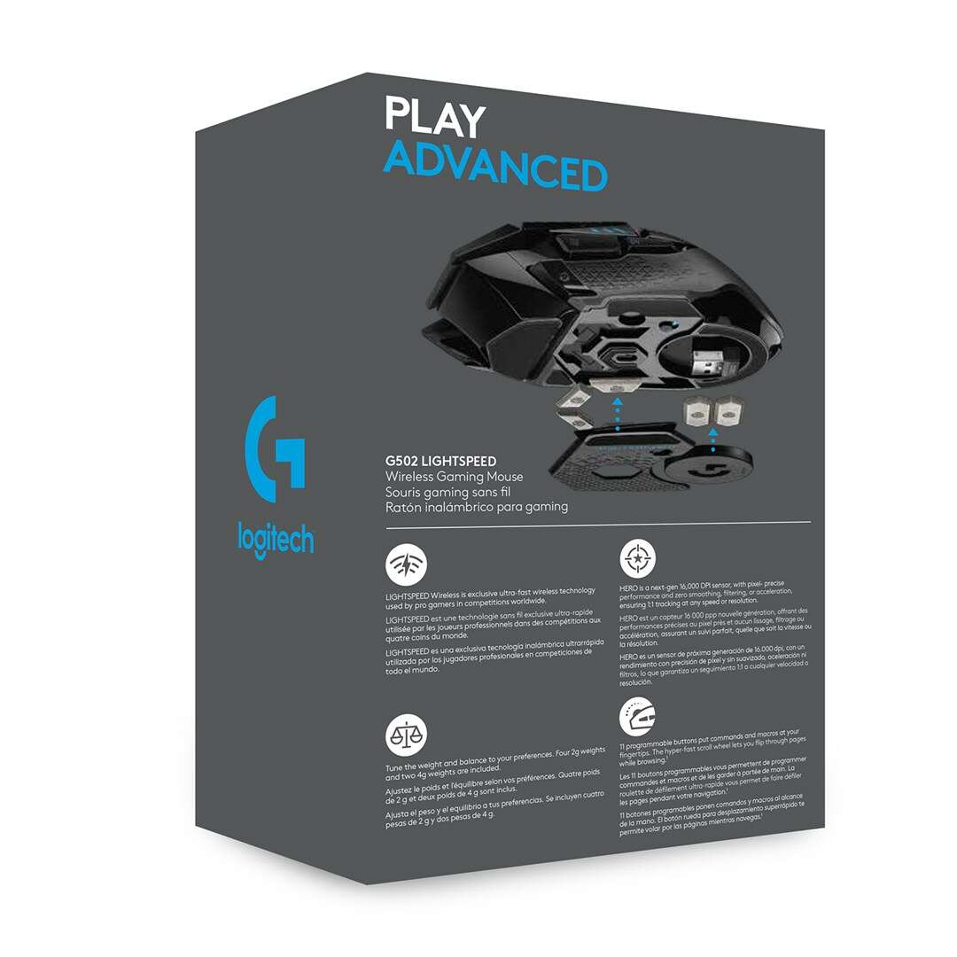 Logitech G G502 Lightspeed egér Jobbkezes Vezeték nélküli RF Opti...