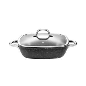 PRESIDENT Stone Square Deep Frying Pan with Lid 28 x 28 cm - Cookware & bakeware