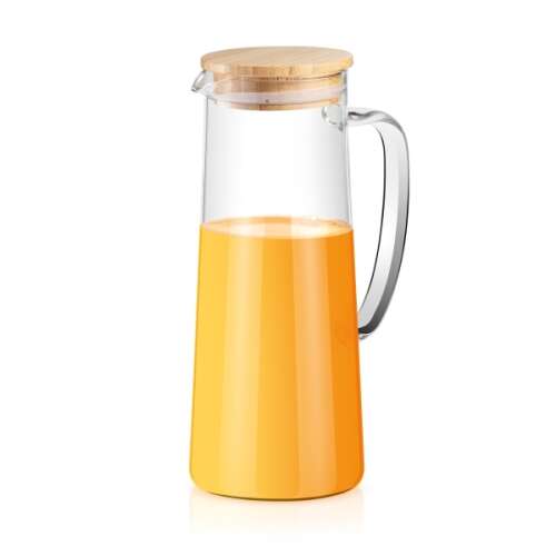 ONLINE 1.0 L Glass Pitcher with Bamboo Lid, serving juice