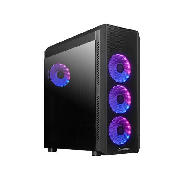 Chieftec ház gaming scorpion 4, atx, 4x120mm rgb ventilátor, rgb...