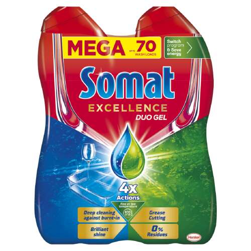 Somat Excellence DuoGel Fettschneidendes Geschirrspülgel 70 Schalen