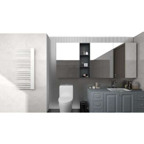 AREZZO Whiteline törölközőszárító radiátor, fehér, 500x1200 mm fürdőszobai környezetben - Arezzo Design
