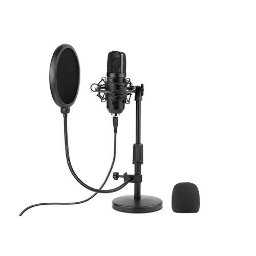 Microfon condensator Tracer Premium Pro USB cu filtru pop, negru