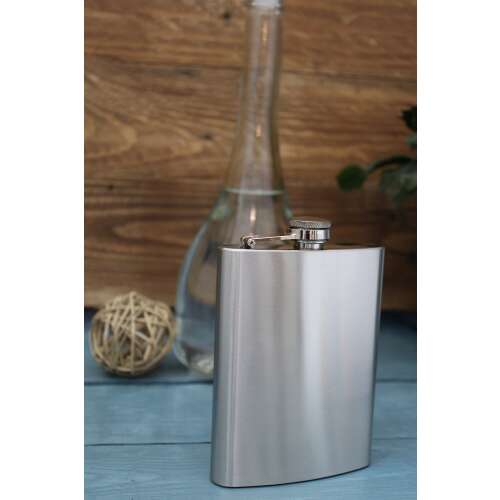 Fém flaska, 12,5x9,5 cm