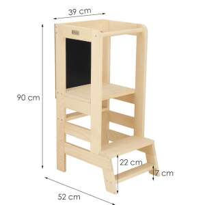 Konyhai fellépő gyerekeknek, natúr színben, rajztáblával