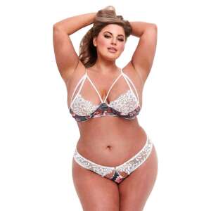 Baci Plus Size Virágos Csipkés Lingerie Szett