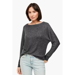 s.Oliver dark grey knitted sweater for women, front view - Women's Sweater