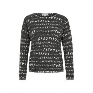 Comma dark grey sweater with white text print on white background - Women's Sweater